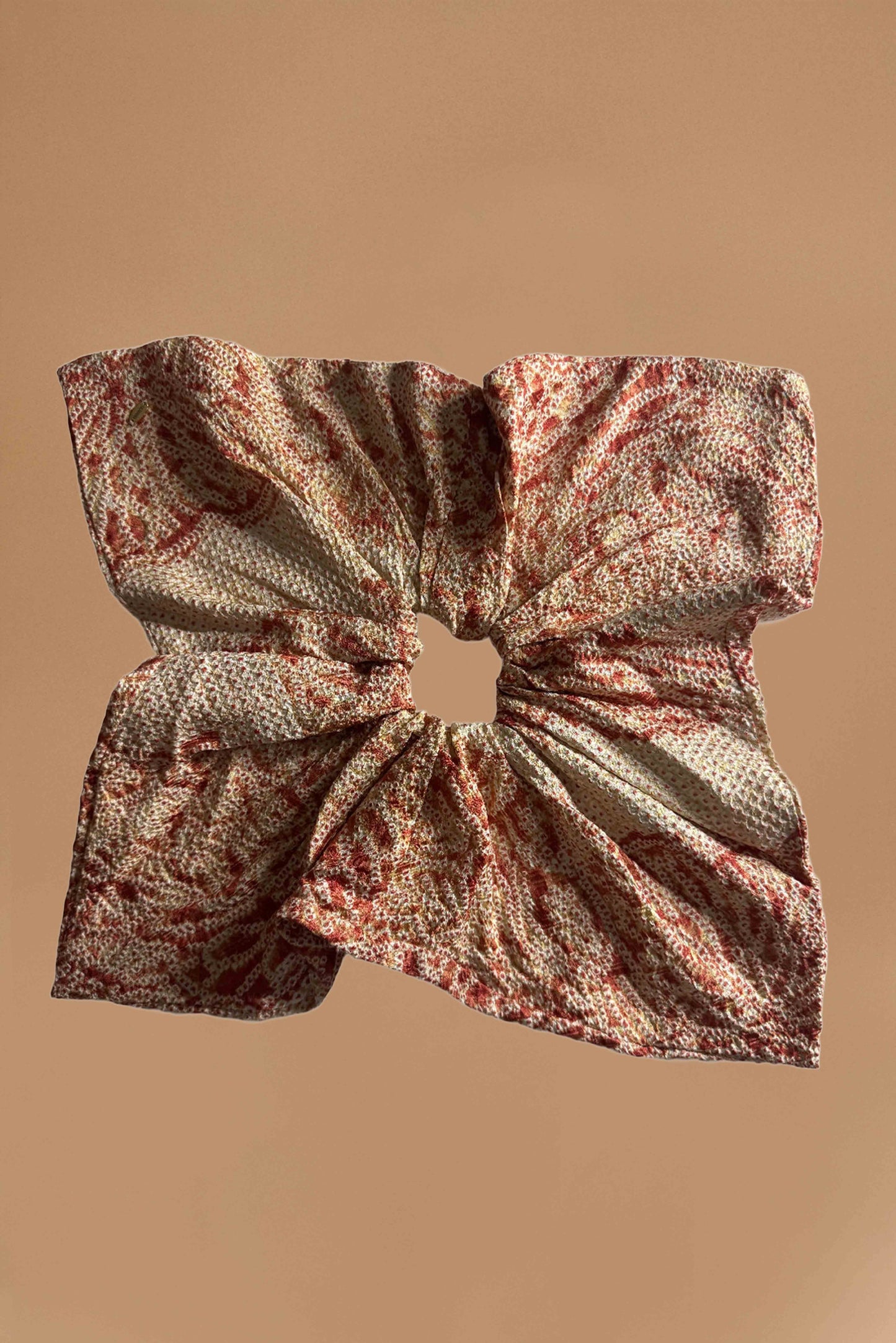 Terracotta Bloom Scarf Hair Tie