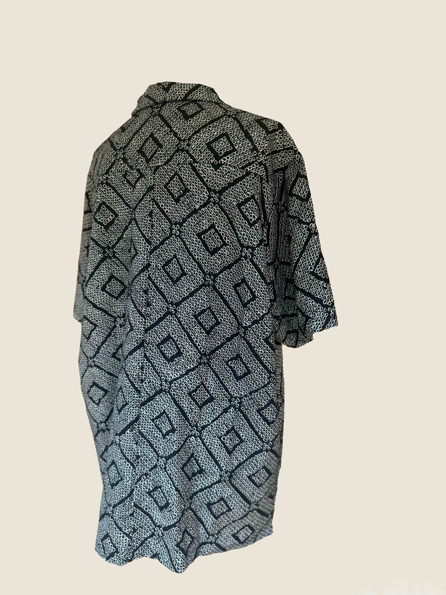 Black Shibori Resort Shirt(Size.Large)