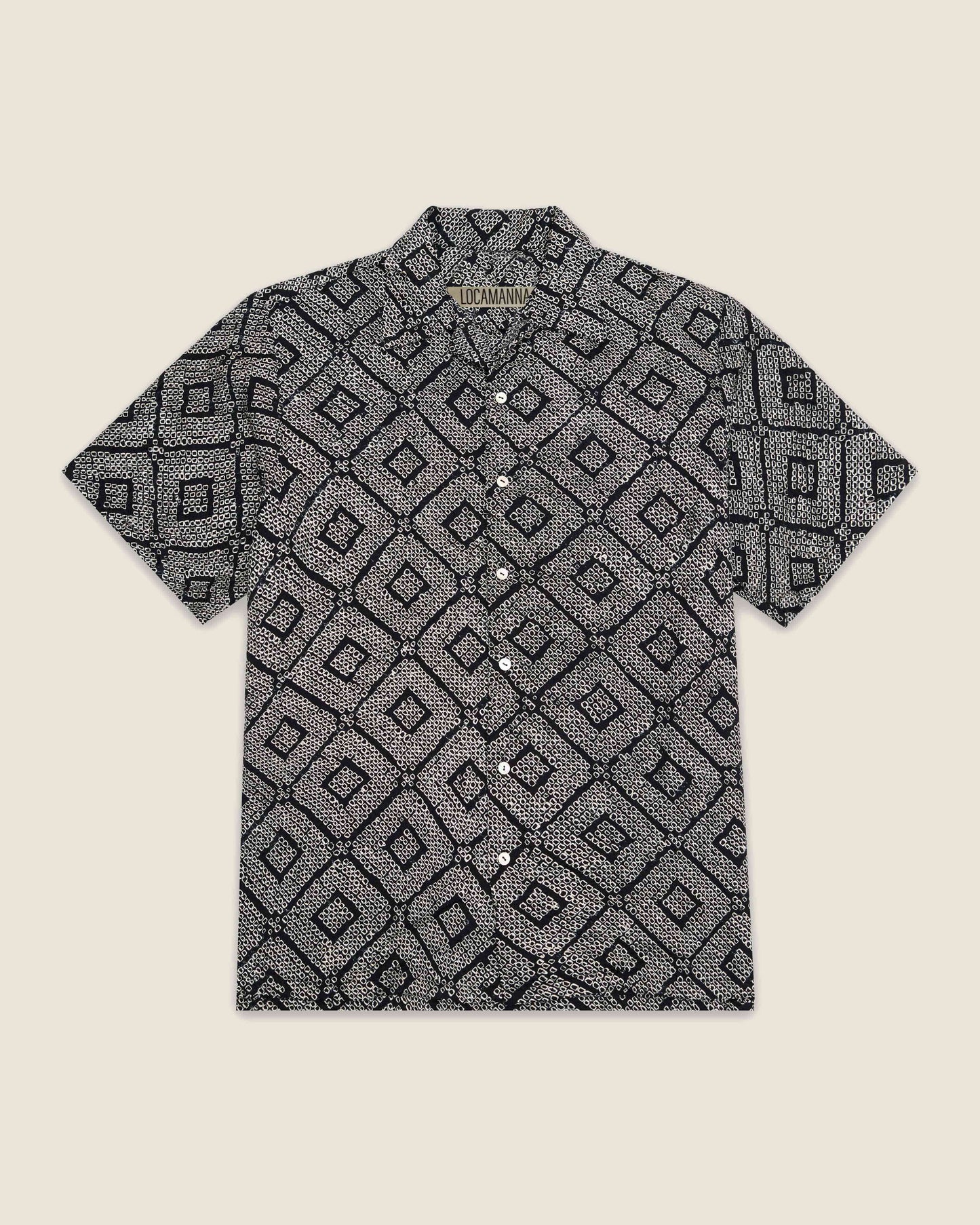 Black Shibori Resort Shirt(Size.Large)