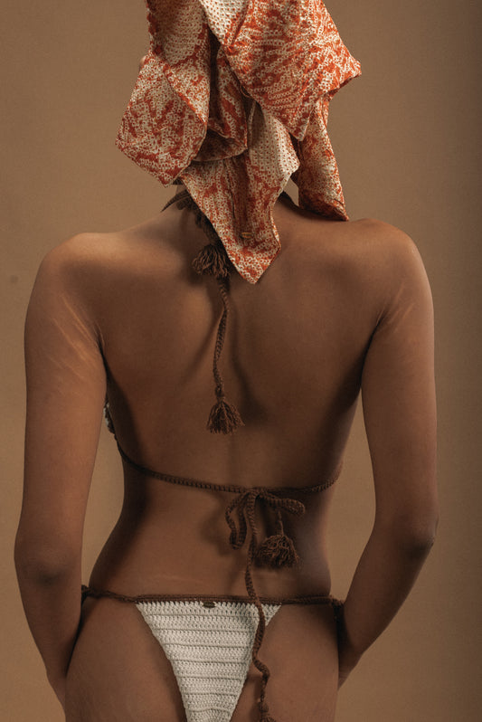 Terracotta Bloom Scarf Hair Tie