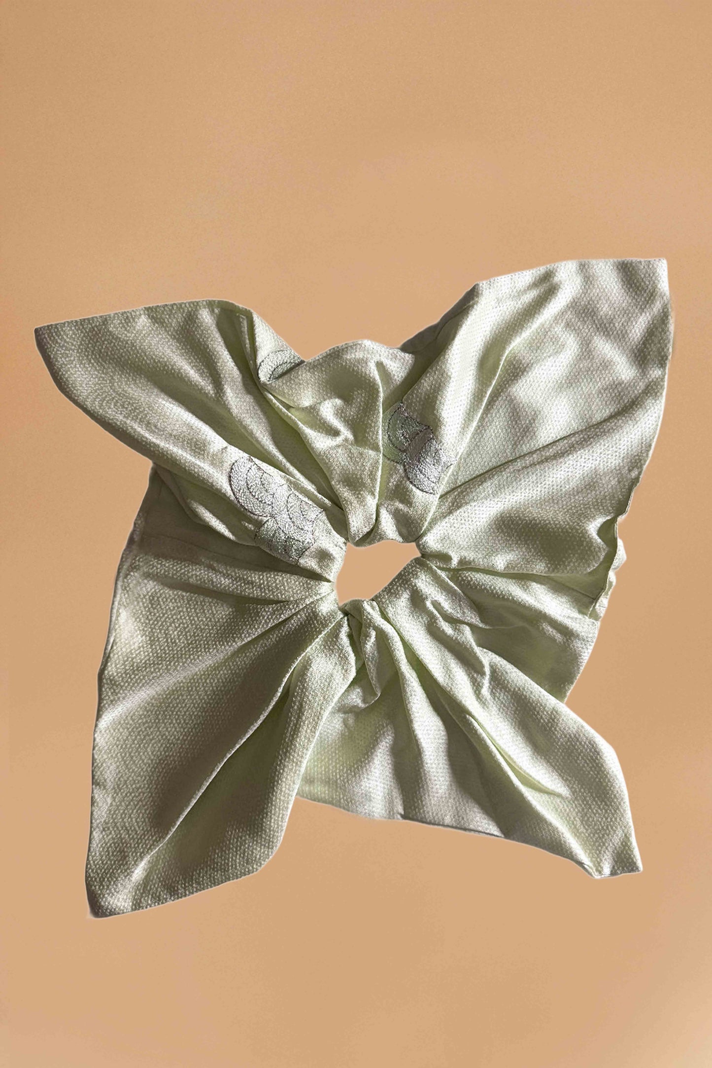 Mint Silk Kimono Scarf Hair Tie