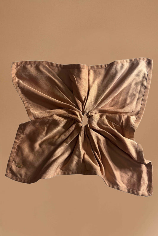 Bronze Mocha Silk Scarf Hair Tie
